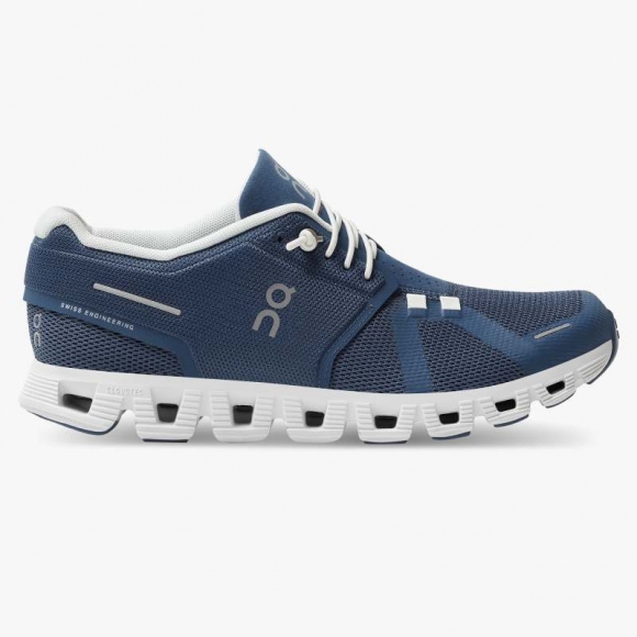 On Cloud Zapatos Cloud 5 para mujer - Denim | Zapatos blancos con envío gratis